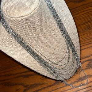 Fourteen Strand Silver Chain Necklace.